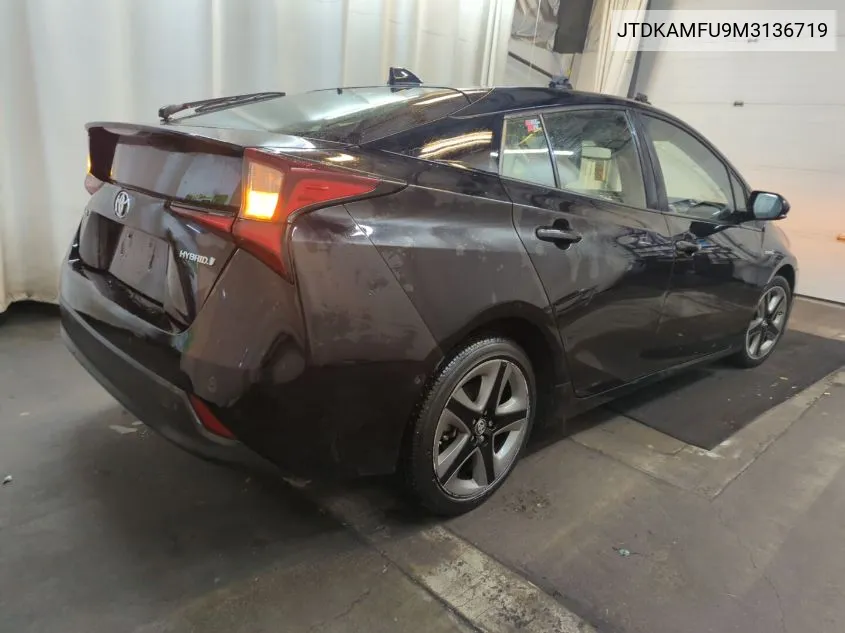 2021 Toyota Prius Xle VIN: JTDKAMFU9M3136719 Lot: 40613771