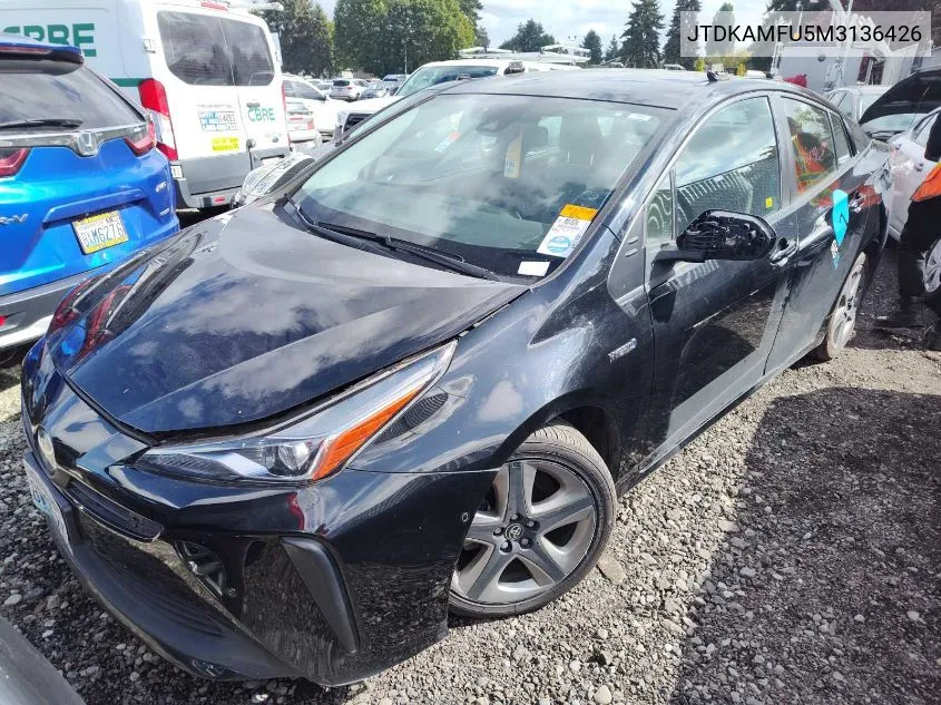 2021 Toyota Prius Xle VIN: JTDKAMFU5M3136426 Lot: 40613772