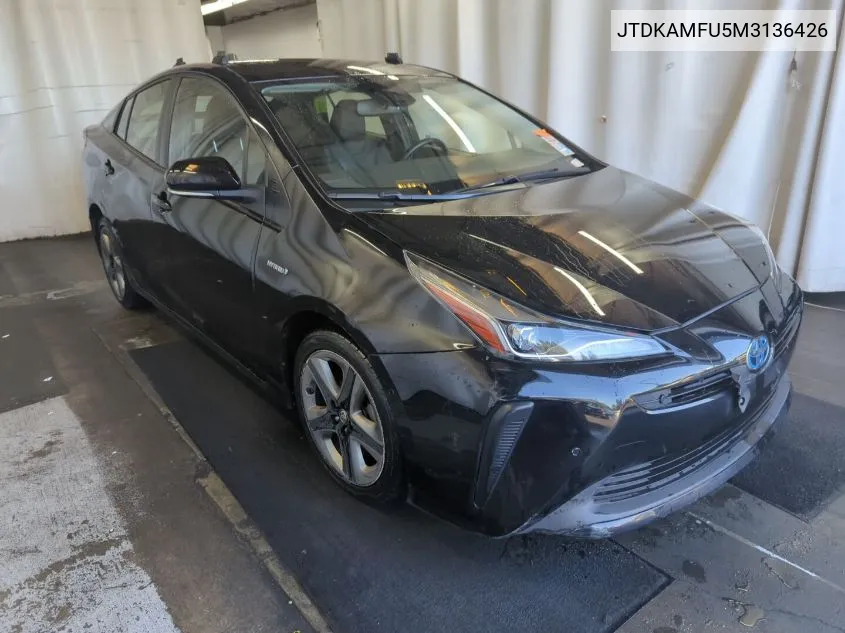 2021 Toyota Prius Xle VIN: JTDKAMFU5M3136426 Lot: 40613772