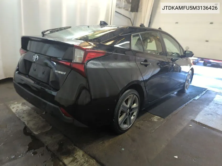 2021 Toyota Prius Xle VIN: JTDKAMFU5M3136426 Lot: 40613772