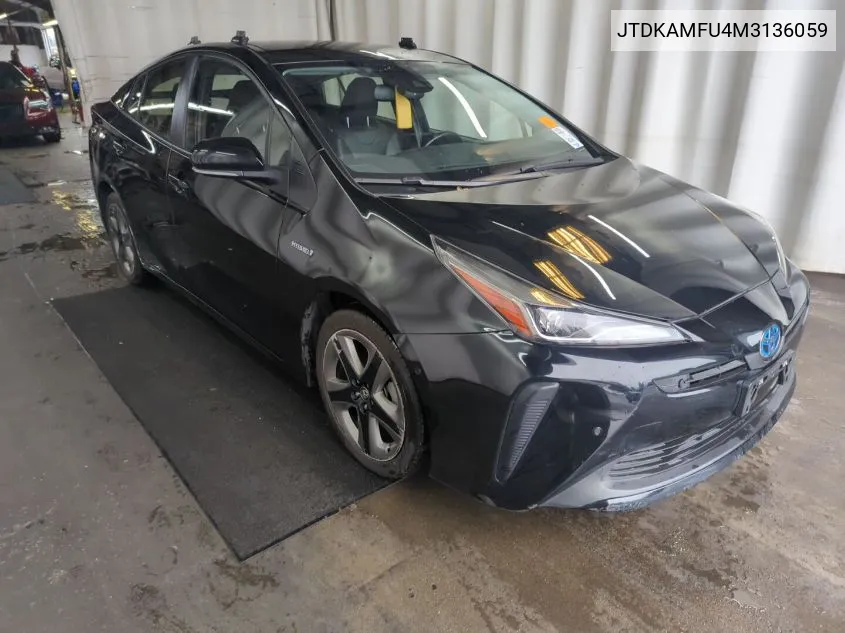 2021 Toyota Prius Xle VIN: JTDKAMFU4M3136059 Lot: 40613773