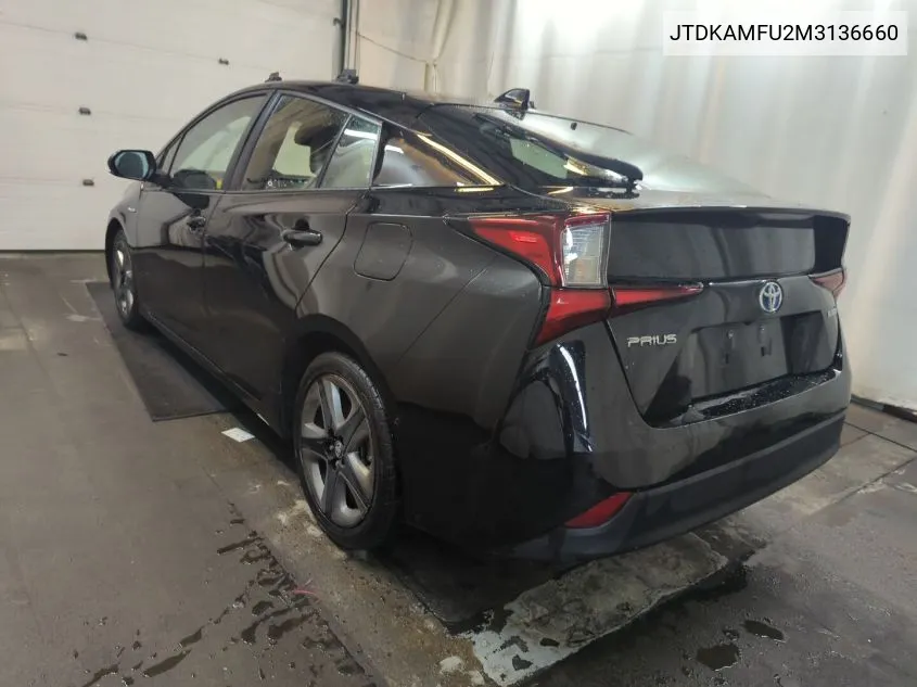 2021 Toyota Prius Xle VIN: JTDKAMFU2M3136660 Lot: 40613774