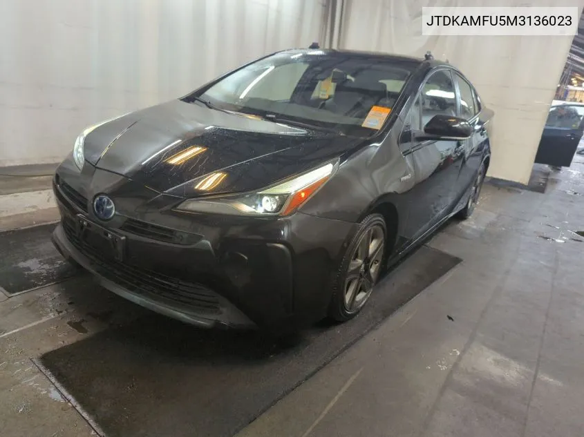 2021 Toyota Prius Xle VIN: JTDKAMFU5M3136023 Lot: 40613775