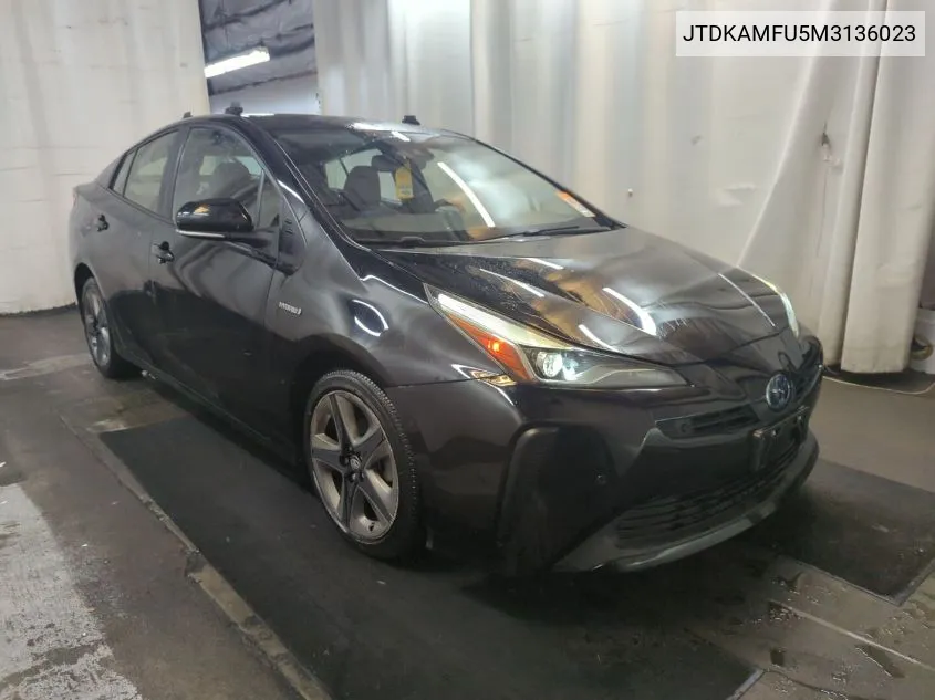 2021 Toyota Prius Xle VIN: JTDKAMFU5M3136023 Lot: 40613775