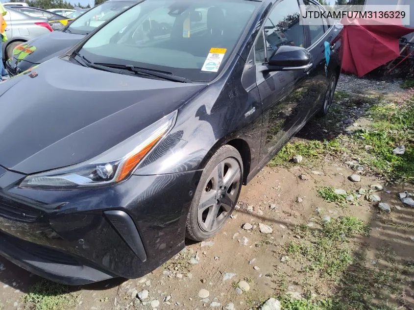 2021 Toyota Prius Xle VIN: JTDKAMFU7M3136329 Lot: 40613776