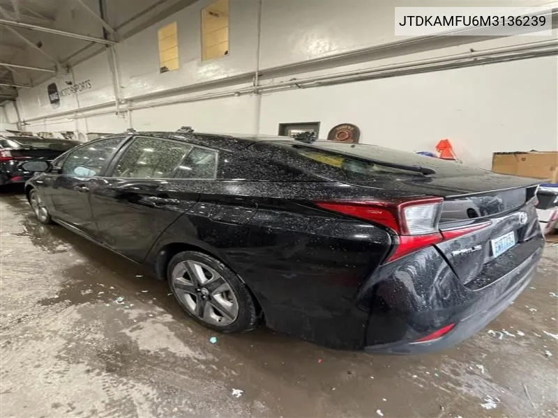 2021 Toyota Prius Xle VIN: JTDKAMFU6M3136239 Lot: 40613778