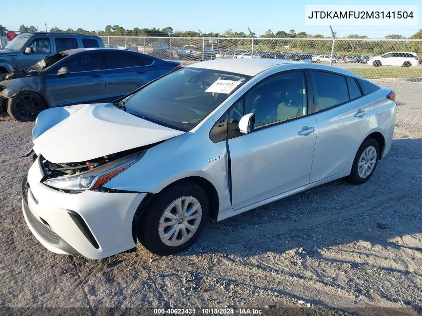 2021 Toyota Prius L Eco VIN: JTDKAMFU2M3141504 Lot: 40623431