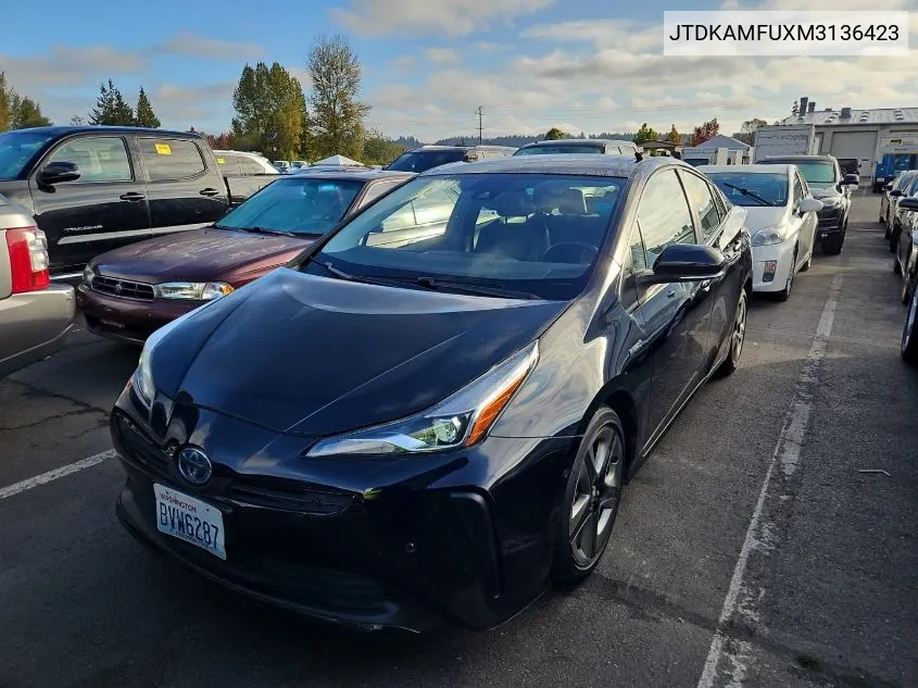 JTDKAMFUXM3136423 2021 Toyota Prius Xle