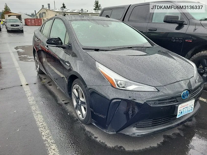 2021 Toyota Prius Xle VIN: JTDKAMFU6M3136337 Lot: 40685916