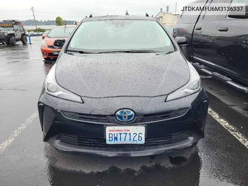 2021 Toyota Prius Xle VIN: JTDKAMFU6M3136337 Lot: 40685916