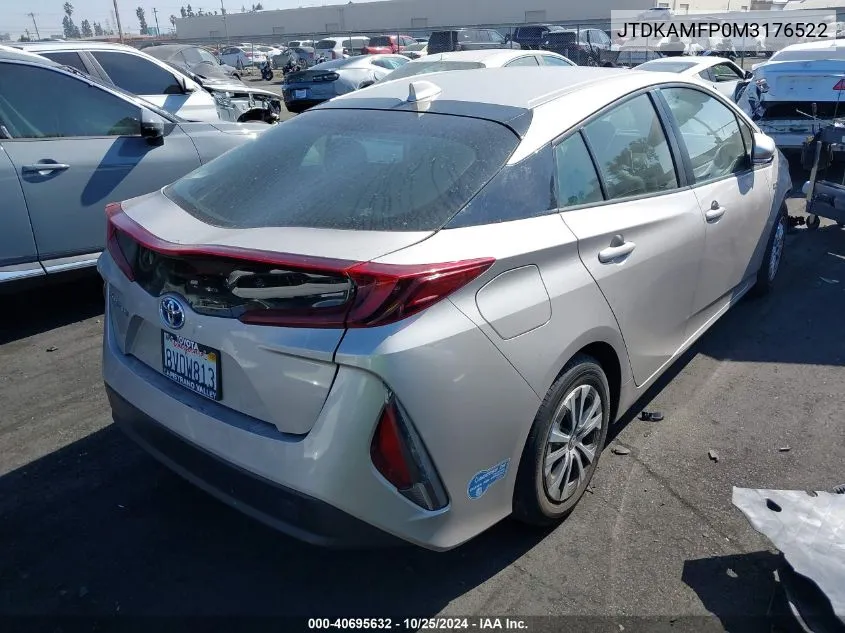 2021 Toyota Prius Prime Le/Xle/Limited VIN: JTDKAMFP0M3176522 Lot: 40695632