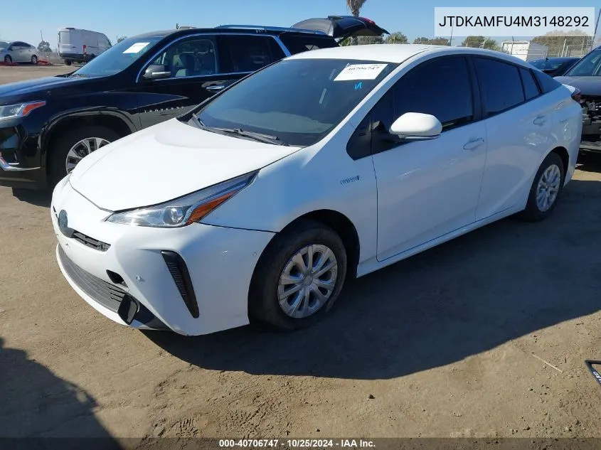 2021 Toyota Prius Le VIN: JTDKAMFU4M3148292 Lot: 40706747