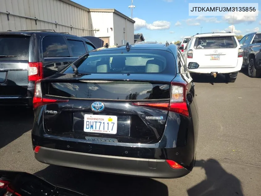 2021 Toyota Prius Xle VIN: JTDKAMFU3M3135856 Lot: 40757222