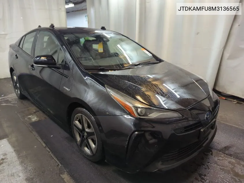 2021 Toyota Prius Special Edition/L/Le/Xle/Limited VIN: JTDKAMFU8M3136565 Lot: 40782464