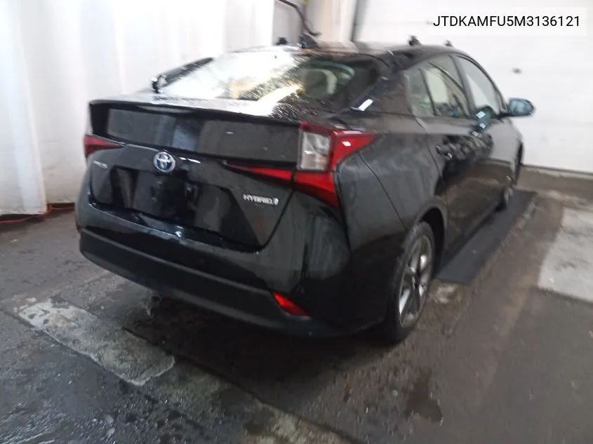 2021 Toyota Prius Special Edition/L/Le/Xle/Limited VIN: JTDKAMFU5M3136121 Lot: 40782470