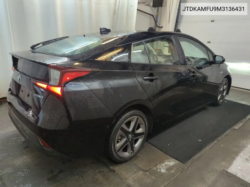 2021 Toyota Prius Special Edition/L/Le/Xle/Limited VIN: JTDKAMFU9M3136431 Lot: 40782589