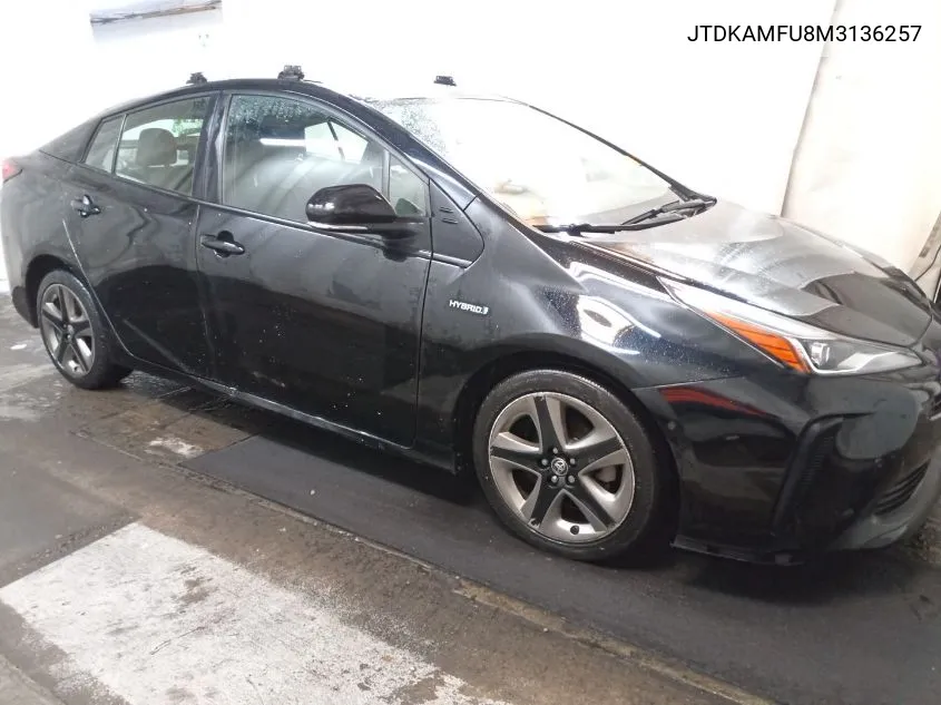 2021 Toyota Prius Special Edition/L/Le/Xle/Limited VIN: JTDKAMFU8M3136257 Lot: 40782592