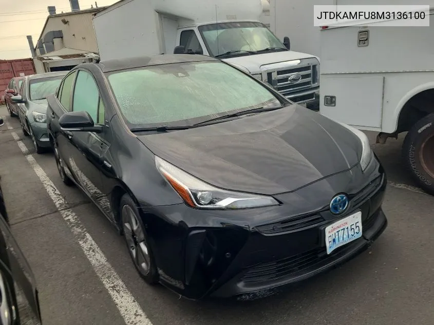 2021 Toyota Prius Special Edition/L/Le/Xle/Limited VIN: JTDKAMFU8M3136100 Lot: 40834343