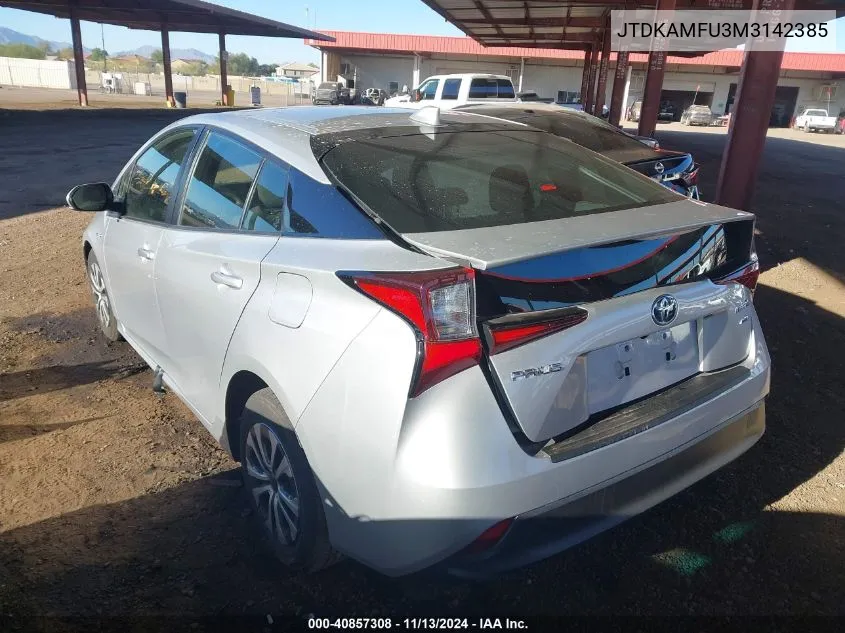 2021 Toyota Prius L Eco VIN: JTDKAMFU3M3142385 Lot: 40857308