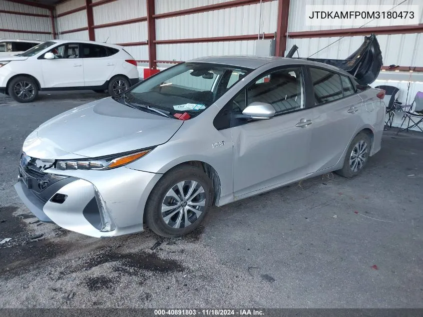 2021 Toyota Prius Prime Le VIN: JTDKAMFP0M3180473 Lot: 40891803