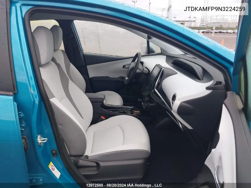 2022 Toyota Prius Prime Upgrade VIN: JTDKAMFP9N3224259 Lot: 12072585