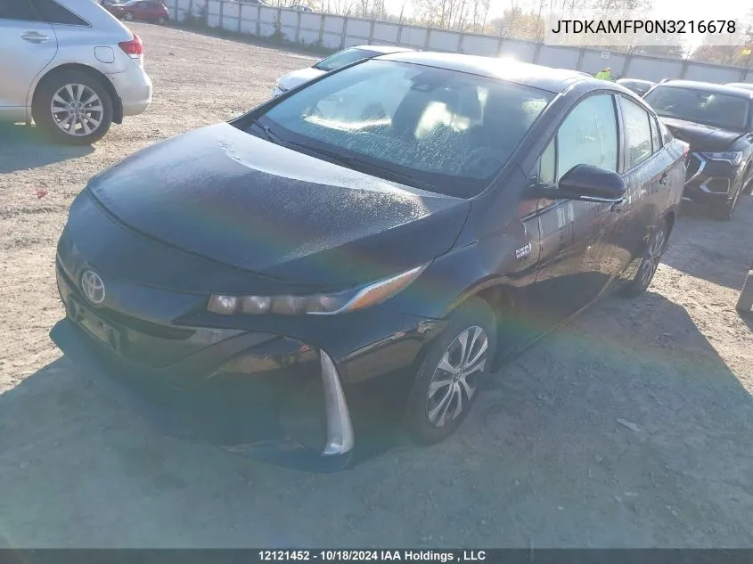 2022 Toyota Prius VIN: JTDKAMFP0N3216678 Lot: 12121452