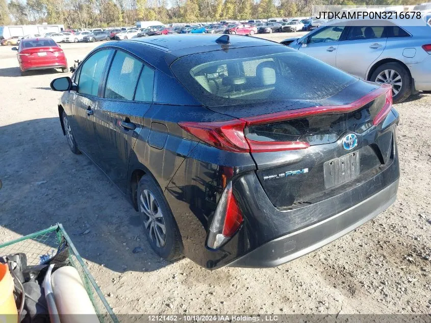 2022 Toyota Prius VIN: JTDKAMFP0N3216678 Lot: 12121452