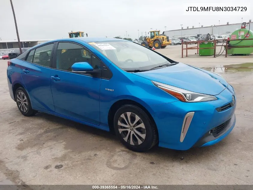 2022 Toyota Prius Le Awd-E VIN: JTDL9MFU8N3034729 Lot: 39365554