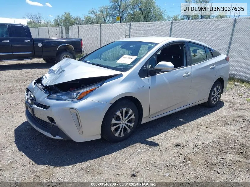 2022 Toyota Prius Le Awd-E VIN: JTDL9MFU3N3037635 Lot: 39540288