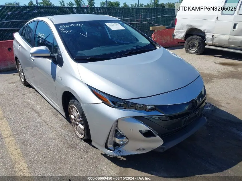 2022 Toyota Prius Prime Limited VIN: JTDKAMFP6N3206026 Lot: 39669450