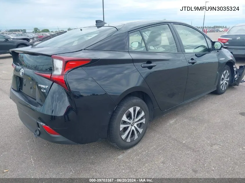 2022 Toyota Prius Xle Awd-E VIN: JTDL9MFU9N3035324 Lot: 39703387