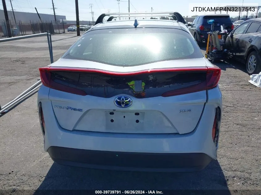 JTDKAMFP4N3217543 2022 Toyota Prius Prime Xle