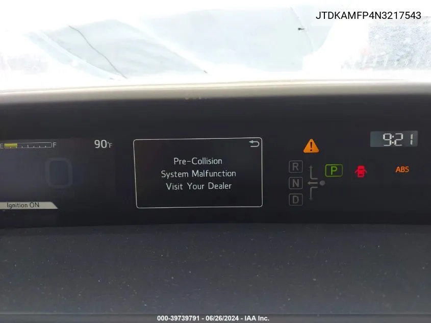 JTDKAMFP4N3217543 2022 Toyota Prius Prime Xle