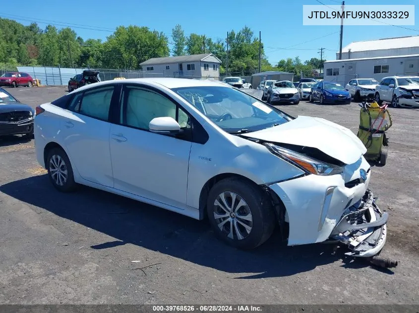 2022 Toyota Prius Xle Awd-E VIN: JTDL9MFU9N3033329 Lot: 39768526