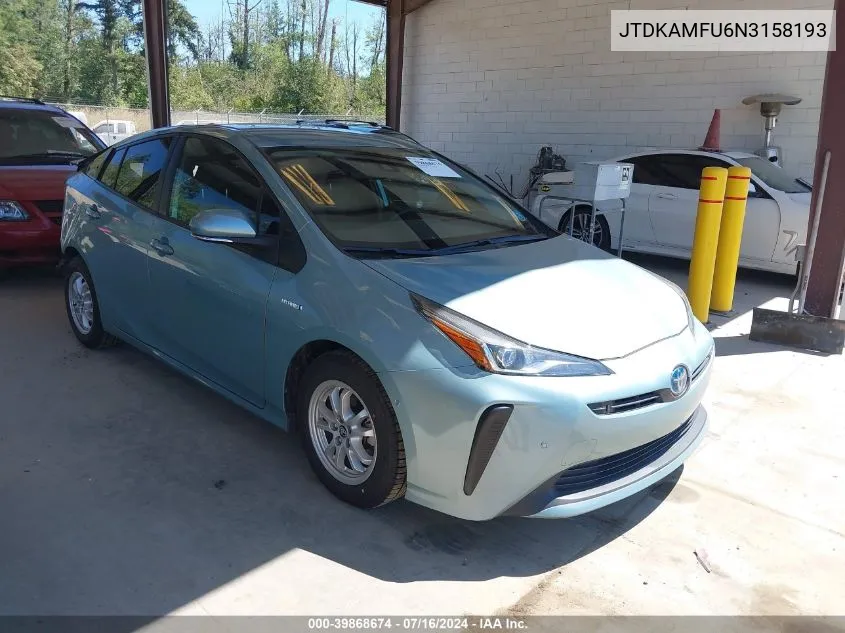 JTDKAMFU6N3158193 2022 Toyota Prius Le