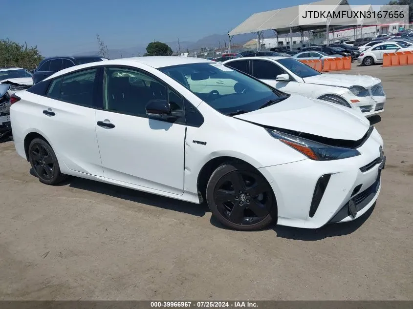 JTDKAMFUXN3167656 2022 Toyota Prius Nightshade Edition