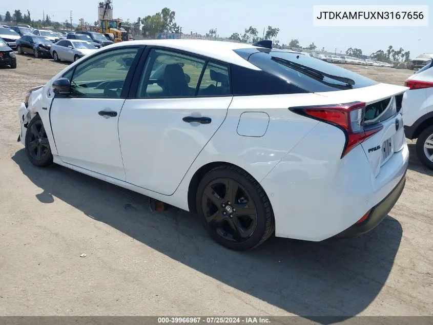 2022 Toyota Prius Nightshade Edition VIN: JTDKAMFUXN3167656 Lot: 39966967