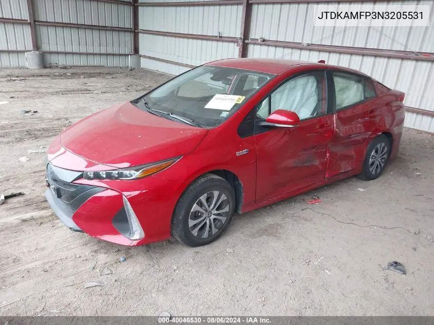 JTDKAMFP3N3205531 2022 Toyota Prius Prime Xle