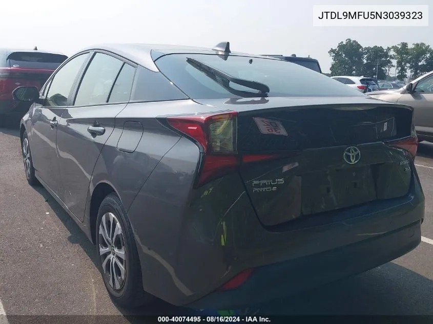 2022 Toyota Prius Xle Awd-E VIN: JTDL9MFU5N3039323 Lot: 40074495