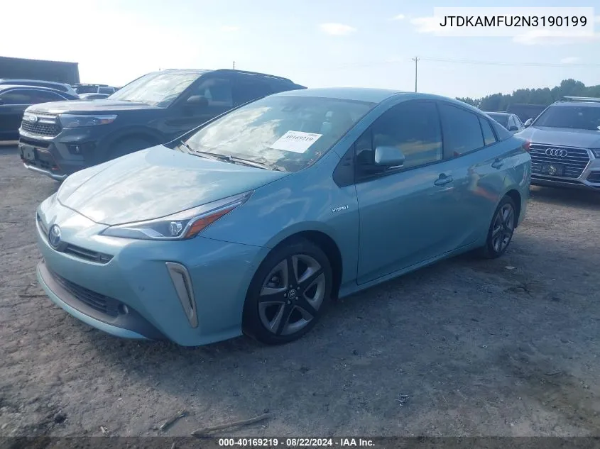 2022 Toyota Prius Limited VIN: JTDKAMFU2N3190199 Lot: 40169219