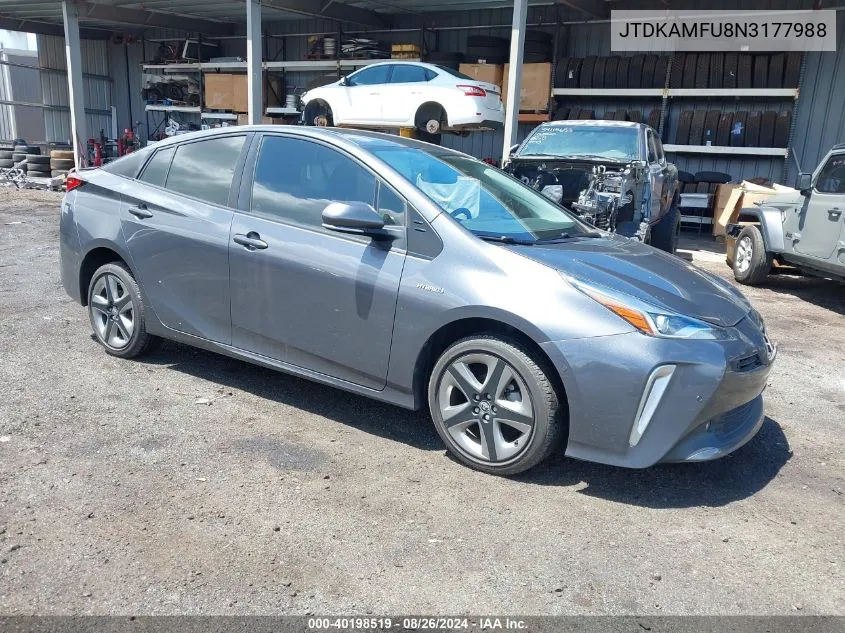 2022 Toyota Prius Xle VIN: JTDKAMFU8N3177988 Lot: 40198519