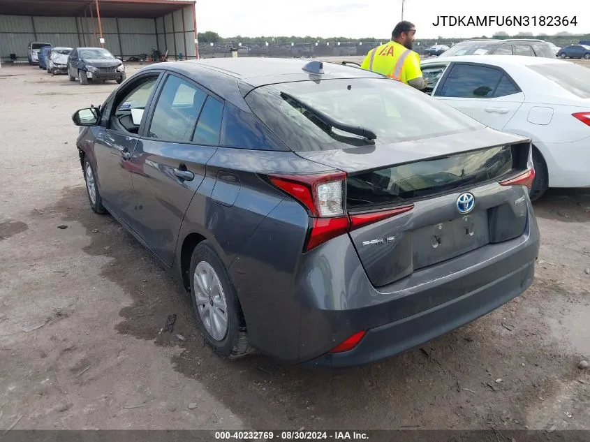 2022 Toyota Prius Le VIN: JTDKAMFU6N3182364 Lot: 40232769