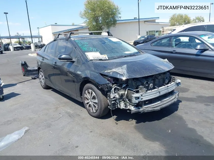 2022 Toyota Prius Prime Xle VIN: JTDKAMFP4N3223651 Lot: 40245544