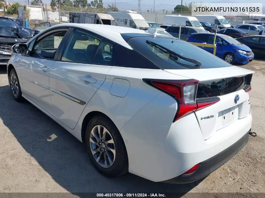 2022 Toyota Prius Limited VIN: JTDKAMFU1N3161535 Lot: 40317806