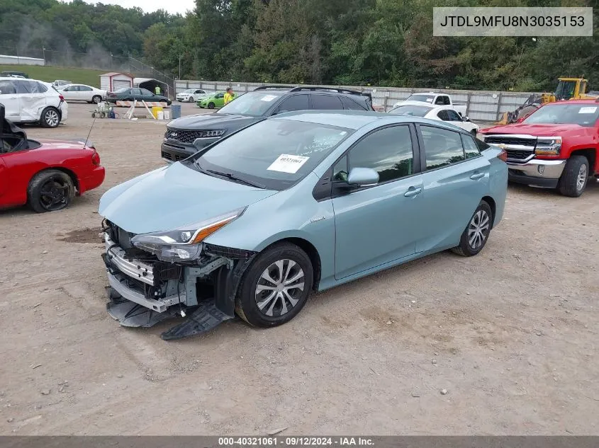 2022 Toyota Prius Xle Awd-E VIN: JTDL9MFU8N3035153 Lot: 40321061