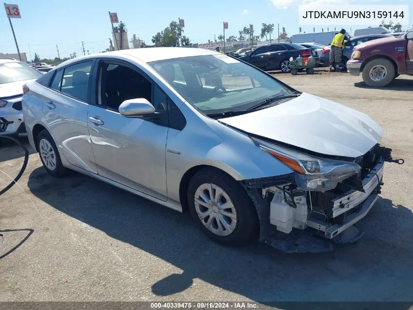 2022 Toyota Prius L VIN: JTDKAMFU9N3159144 Lot: 40339475