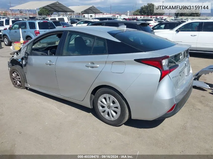 2022 Toyota Prius Night Shade/L/Le/Xle/Limi VIN: JTDKAMFU9N3159144 Lot: 40339475