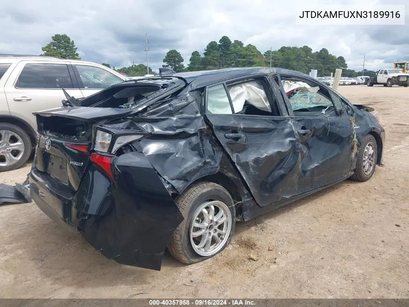 JTDKAMFUXN3189916 2022 Toyota Prius Le