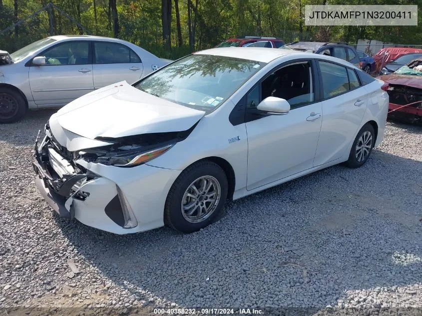 2022 Toyota Prius Prime Le VIN: JTDKAMFP1N3200411 Lot: 40358232