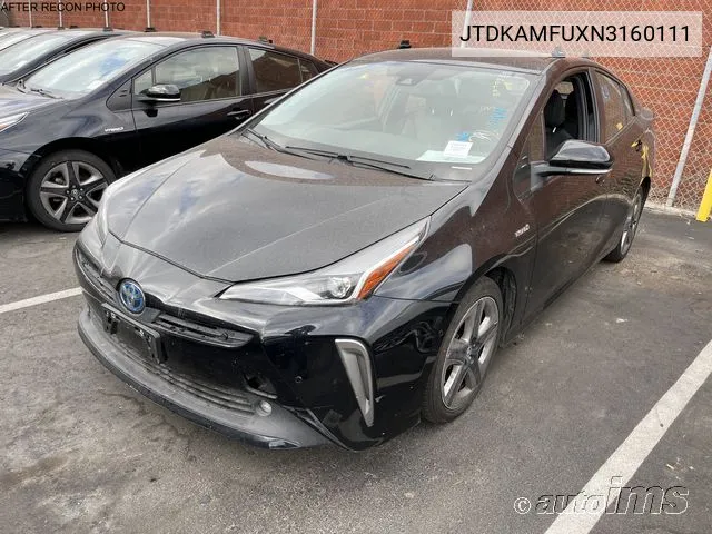 2022 Toyota Prius Night Shade/L/Le/Xle/Limited VIN: JTDKAMFUXN3160111 Lot: 40379294